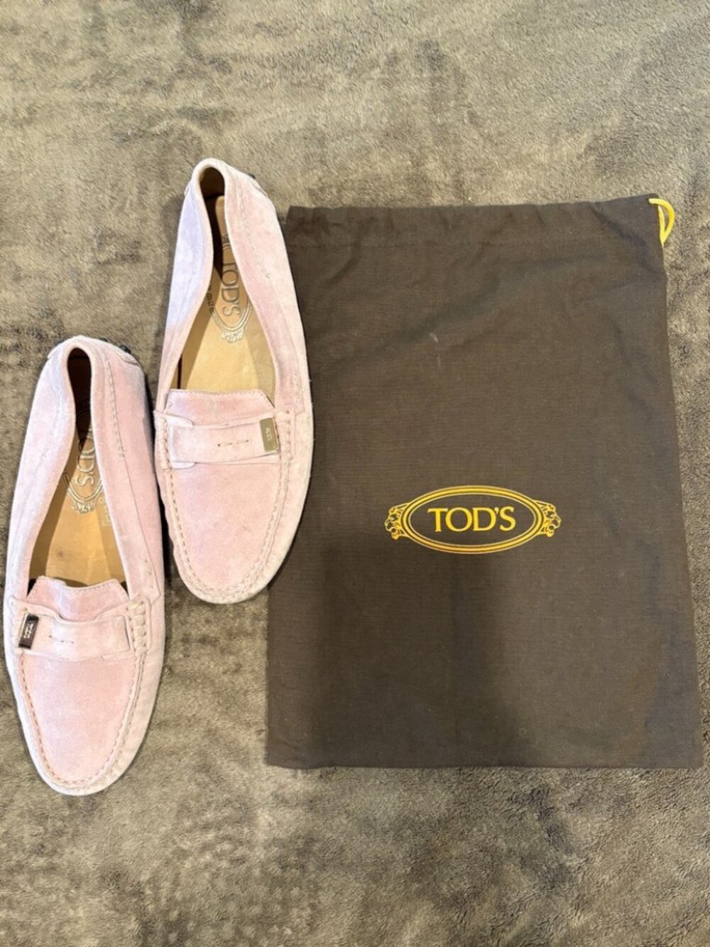 Tod's Gommino Suede Driving Shoes Blush Pink - Women's Size 10 (EU 40)